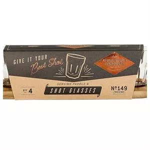 Gentlemen's Hardware Serving Paddle & Shot Glasses